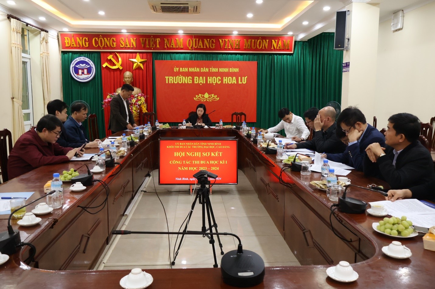 Hội nghị sơ kết thi đua học kỳ I, năm học 2023-2024 khối thi đua các trường đại học, cao đẳng tỉnh Ninh Bình