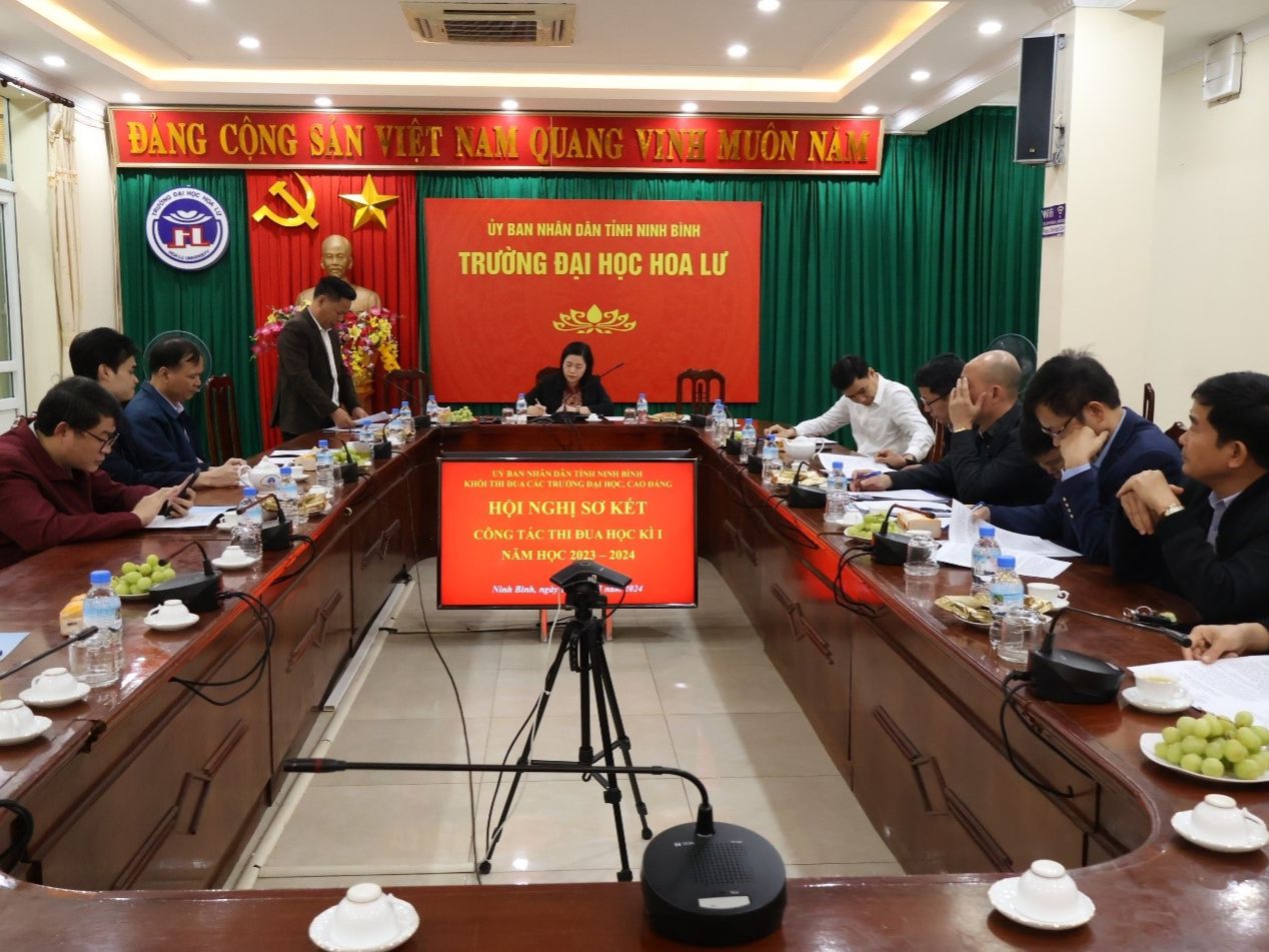 Hội nghị sơ kết thi đua học kỳ I, năm học 2023-2024 khối thi đua các trường đại học, cao đẳng tỉnh Ninh Bình