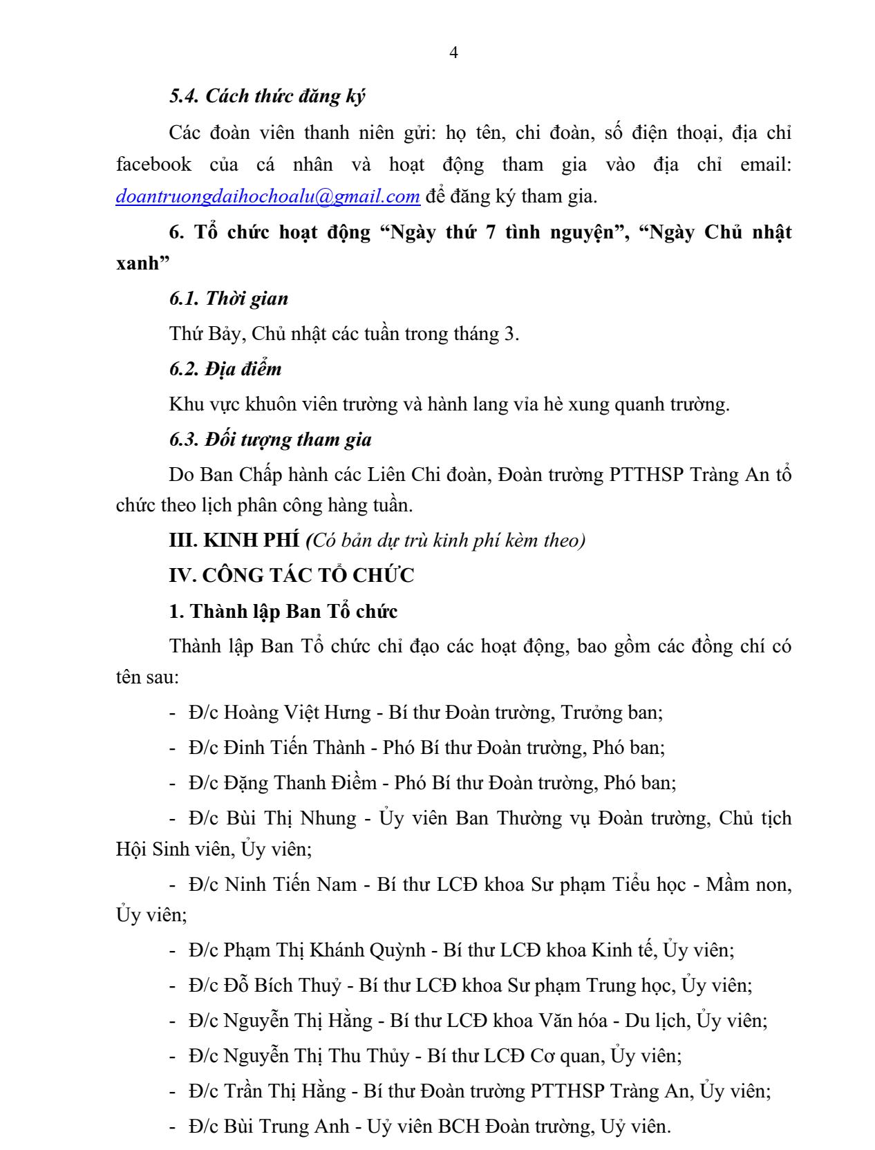 Kế hoạch tổ chức các hoạt động chào mừng 93 năm Ngày thành lập Đoàn TNCS Hồ Chí Minh (26/3/1931 - 26/3/2024)