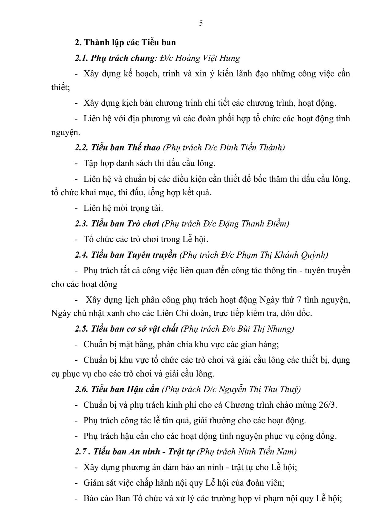 Kế hoạch tổ chức các hoạt động chào mừng 93 năm Ngày thành lập Đoàn TNCS Hồ Chí Minh (26/3/1931 - 26/3/2024)