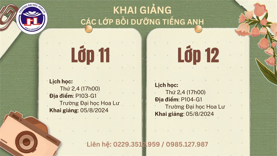 Khai giảng các lớp tiếng Anh lớp 11,12