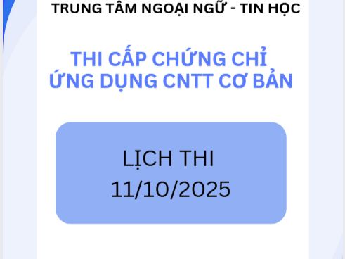 THI CHỨNG CHỈ CNTT CƠ BẢN NGÀY 11/10/2025