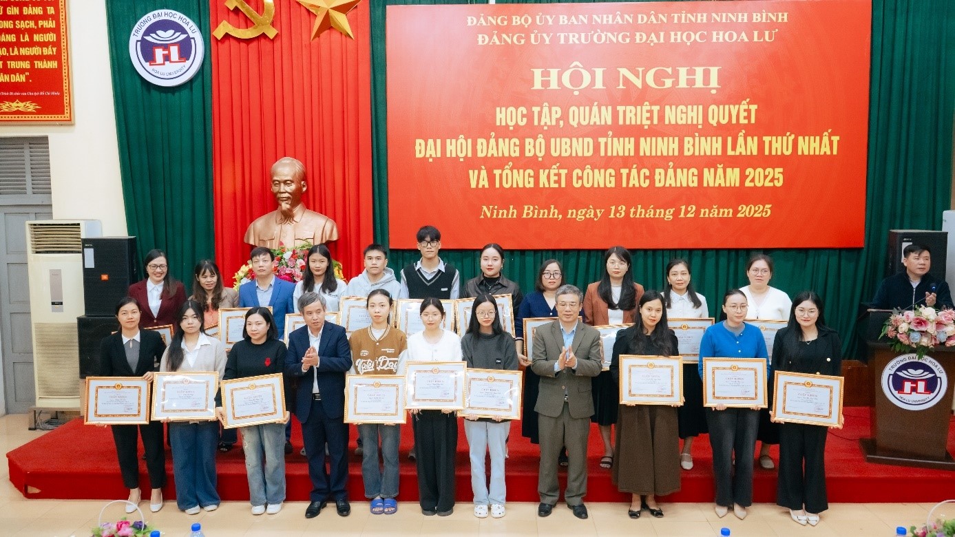 Hội nghị học tập, quán triệt nghị quyết đại hội Đảng bộ UBND Tỉnh Ninh Bình lần thứ nhất và tổng kết công tác Đảng năm 2025 của Trường Đại học Hoa Lư