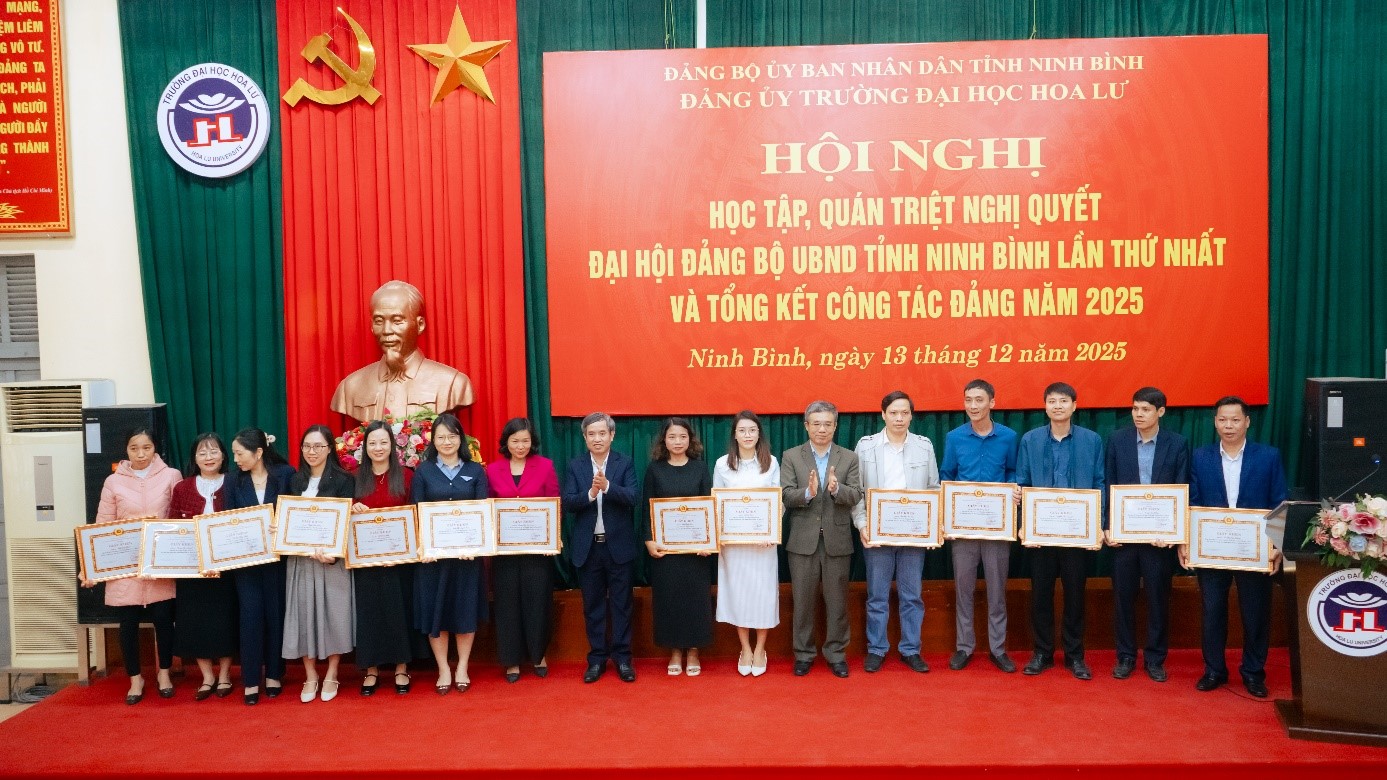 Hội nghị học tập, quán triệt nghị quyết đại hội Đảng bộ UBND Tỉnh Ninh Bình lần thứ nhất và tổng kết công tác Đảng năm 2025 của Trường Đại học Hoa Lư