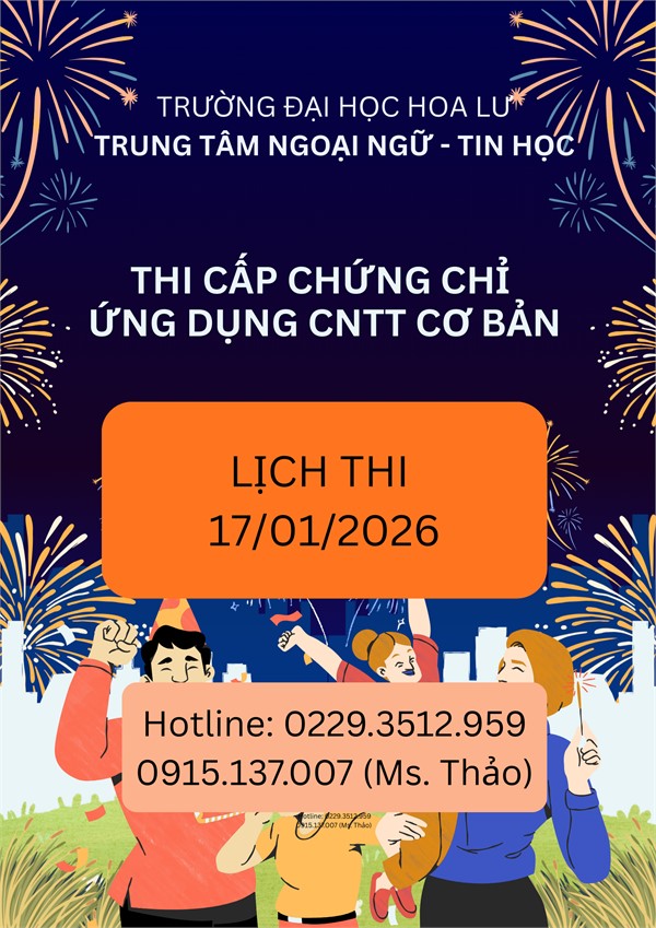 THÔNG BÁO THI CHỨNG CHỈ CNTT CƠ BẢN
