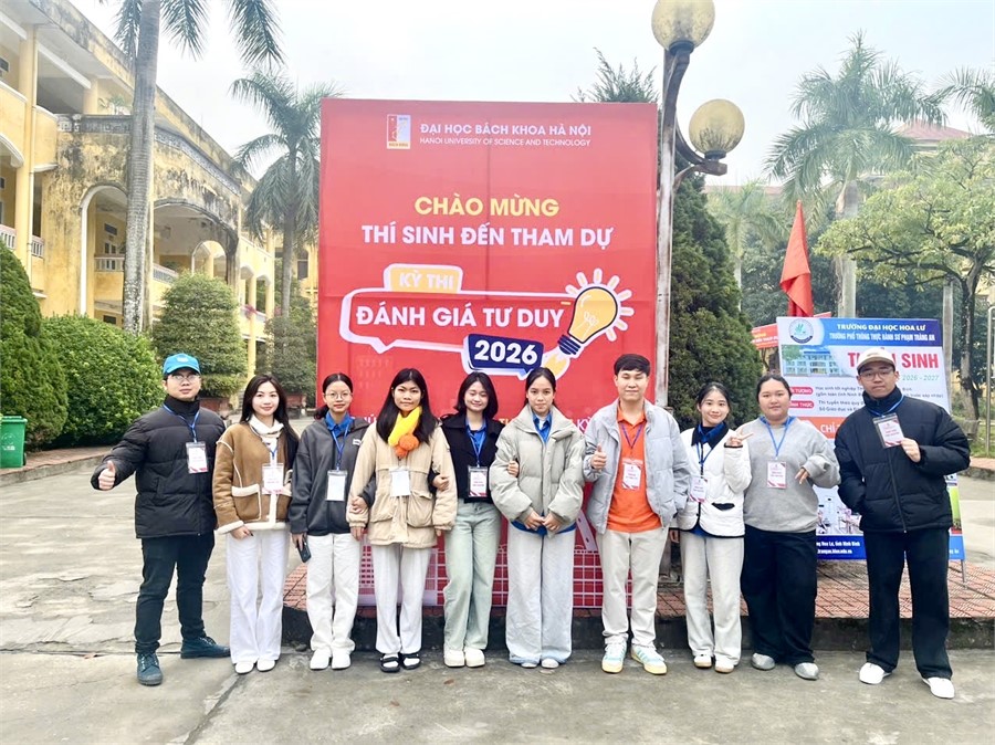 Sinh viên Trường Đại học Hoa Lư tích cực tham gia hỗ trợ tại kỳ thi Đánh giá tư duy TSA năm 2026 của Đại học Bách khoa Hà Nội