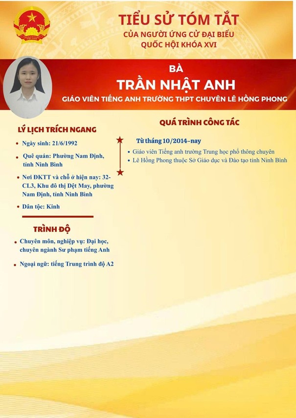 DANH SÁCH NGƯỜI ỨNG CỬ ĐẠI BIỂU QUỐC HỘI KHOÁ XVI, NHIỆM KỲ 2026-2031