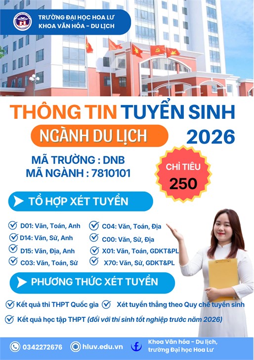 THÔNG TIN TUYỂN SINH NĂM 2025 NGÀNH DU LỊCH