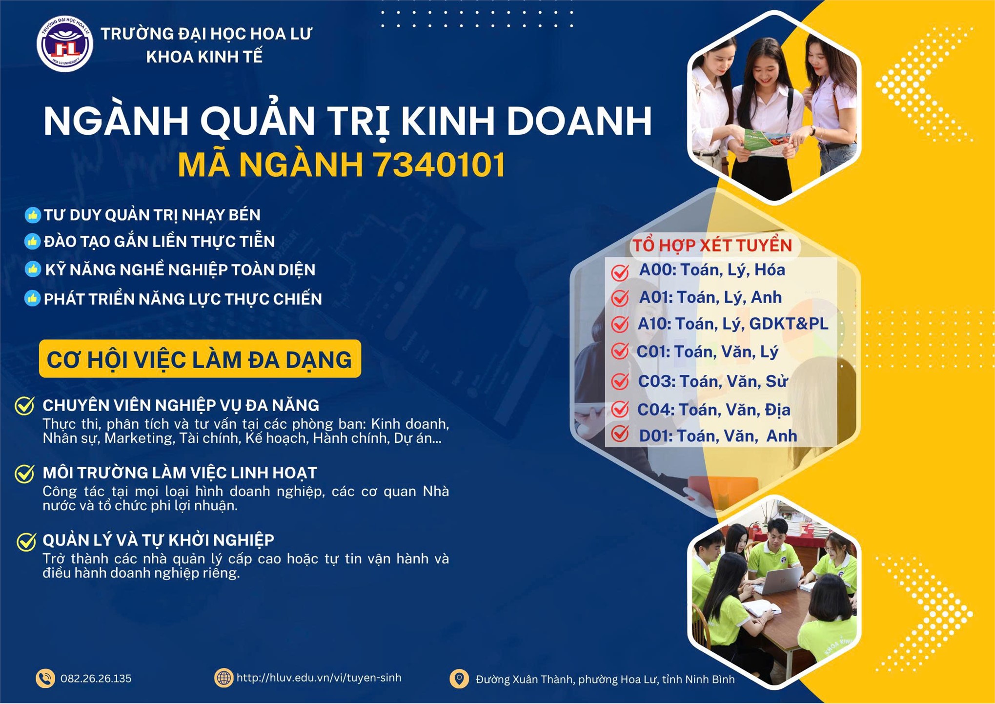 NGÀNH QUẢN TRỊ KINH DOANH, TRÌNH ĐỘ ĐẠI HỌC (MÃ NGÀNH: 7340101)