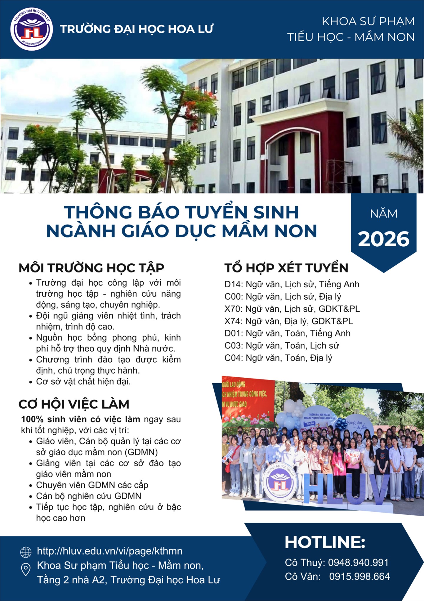 NGÀNH GIÁO DỤC MẦM NON, TRÌNH ĐỘ ĐẠI HỌC (Mã ngành: 7140201)