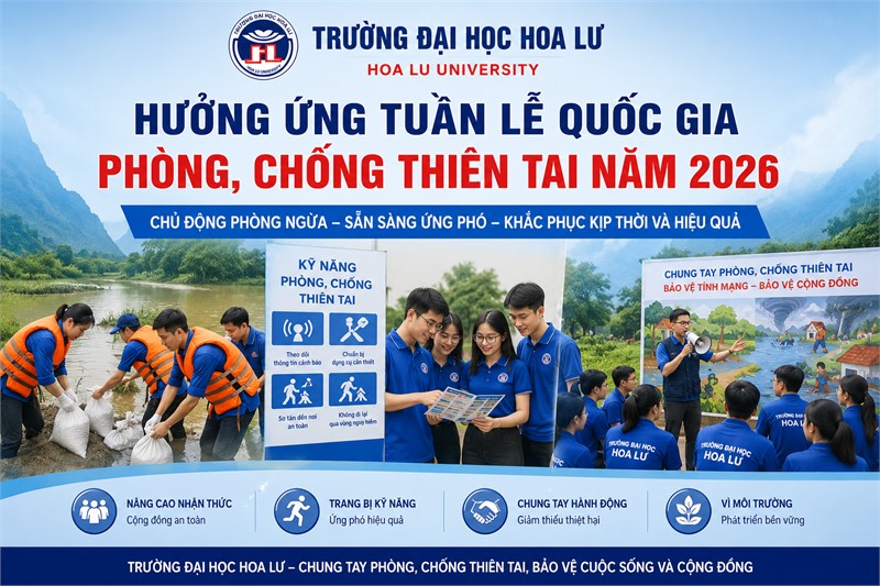 Trường Đại học Hoa Lư hưởng ứng tuần lễ Quốc gia phòng chống thiên tai năm 2026