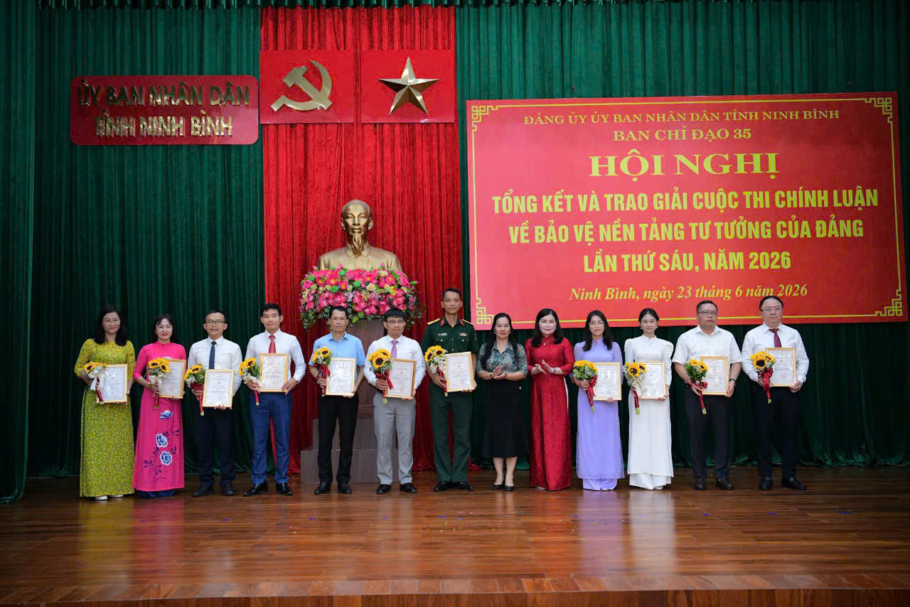 Các chi bộ Trường Đại học Hoa Lư đạt thành tích tại Cuộc thi chính luận về bảo vệ nền tảng tư tưởng của Đảng lần thứ Sáu, năm 2026