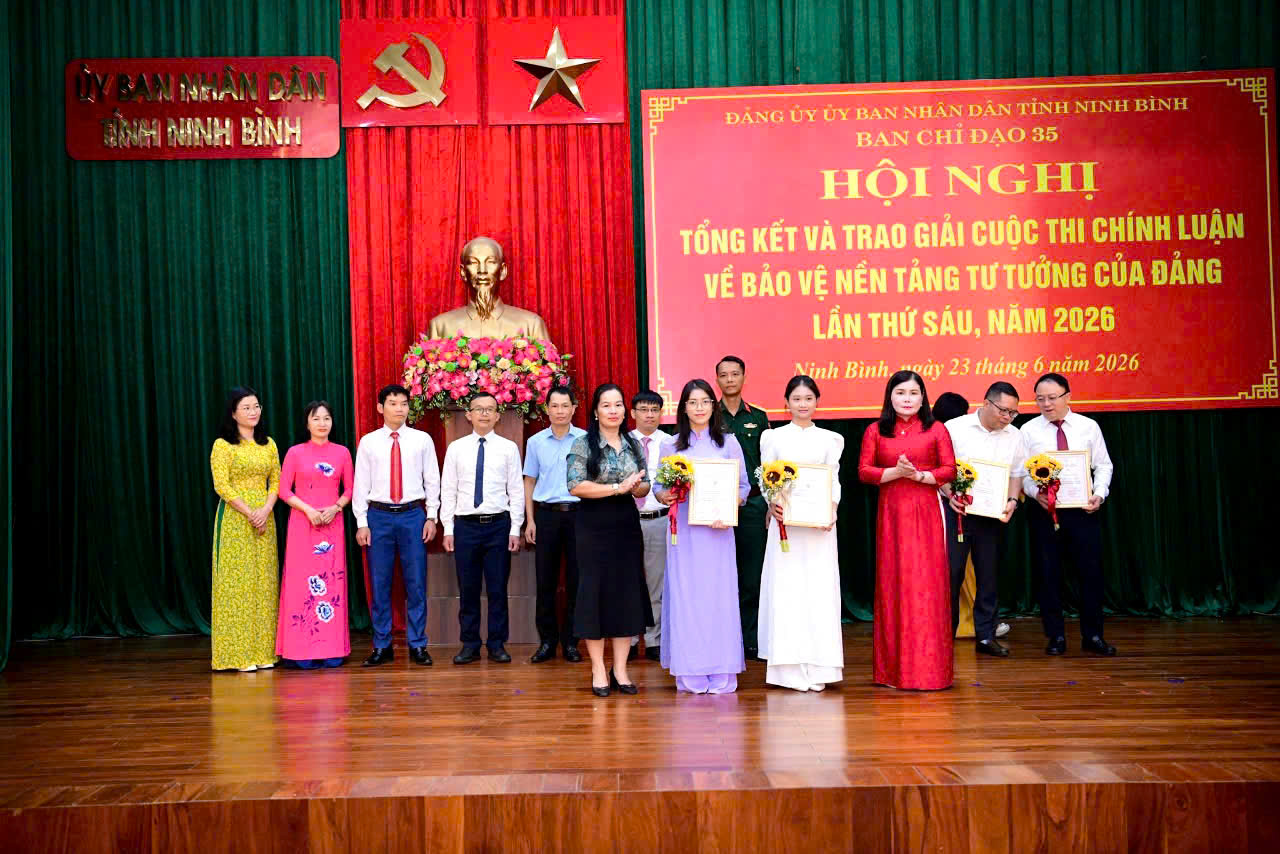 Các chi bộ Trường Đại học Hoa Lư đạt thành tích tại Cuộc thi chính luận về bảo vệ nền tảng tư tưởng của Đảng lần thứ Sáu, năm 2026