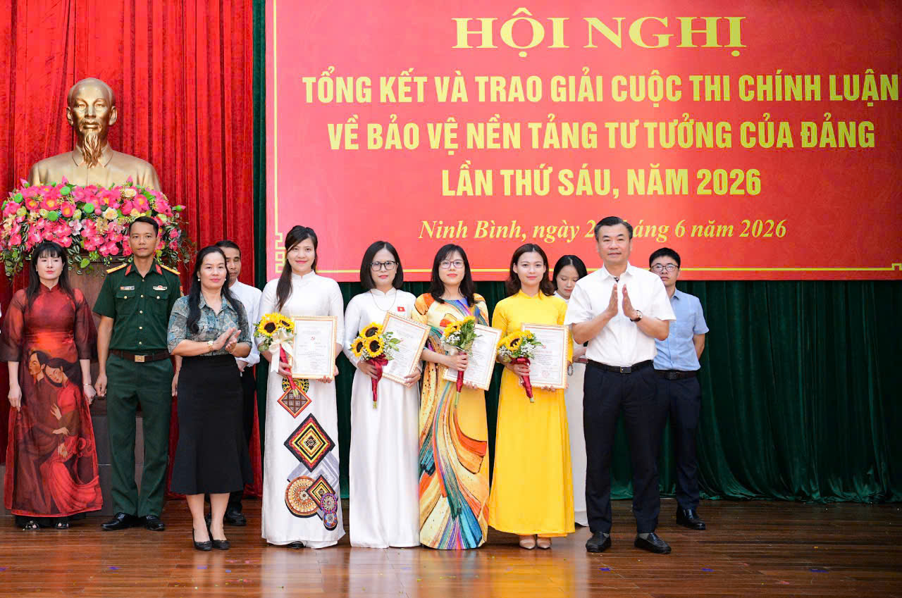 Các chi bộ Trường Đại học Hoa Lư đạt thành tích tại Cuộc thi chính luận về bảo vệ nền tảng tư tưởng của Đảng lần thứ Sáu, năm 2026