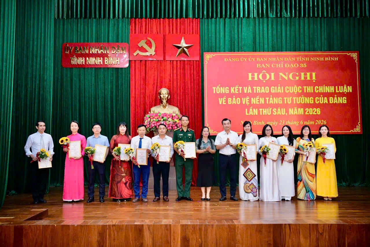 Các chi bộ Trường Đại học Hoa Lư đạt thành tích tại Cuộc thi chính luận về bảo vệ nền tảng tư tưởng của Đảng lần thứ Sáu, năm 2026
